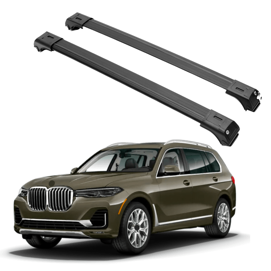 ERKUL Roof Rack Cross Bars Fits BMW X7 2019-2025 Fits Raised Rails Black