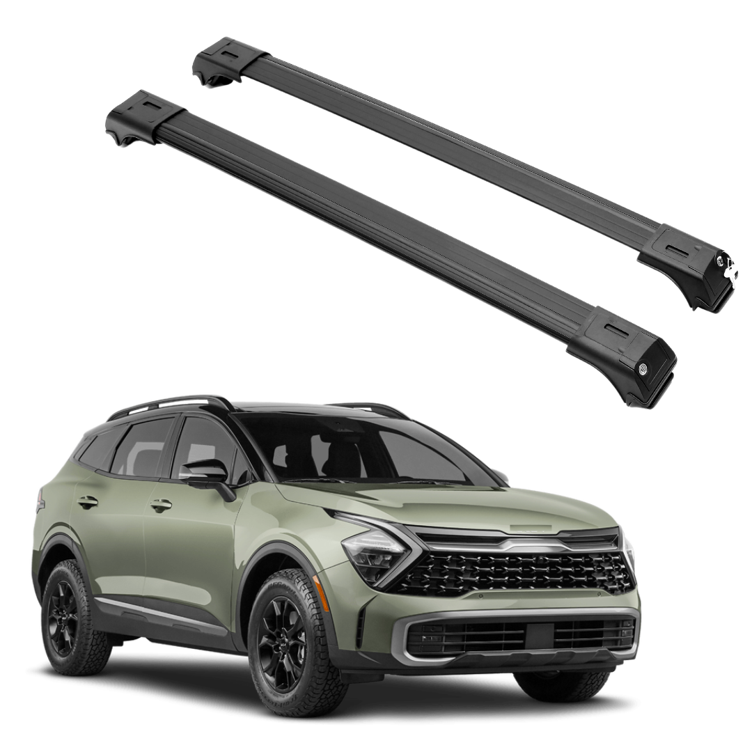 ERKUL Roof Rack Cross Bars Fits Kia Sportage 2023-2025 Fits Raised Rails Black