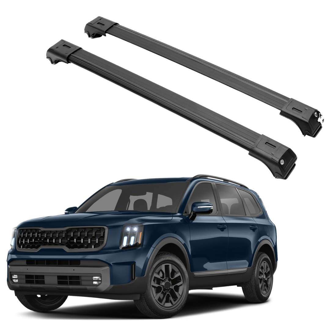 ERKUL Roof Rack Cross Bars Fit Kia Telluride 2019-2025 Aluminum Lockable Black