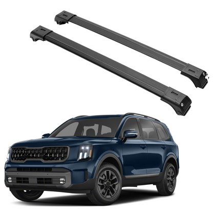 ERKUL Roof Rack Cross Bars Fit Kia Telluride 2020-2025 Aluminum Lockable Black