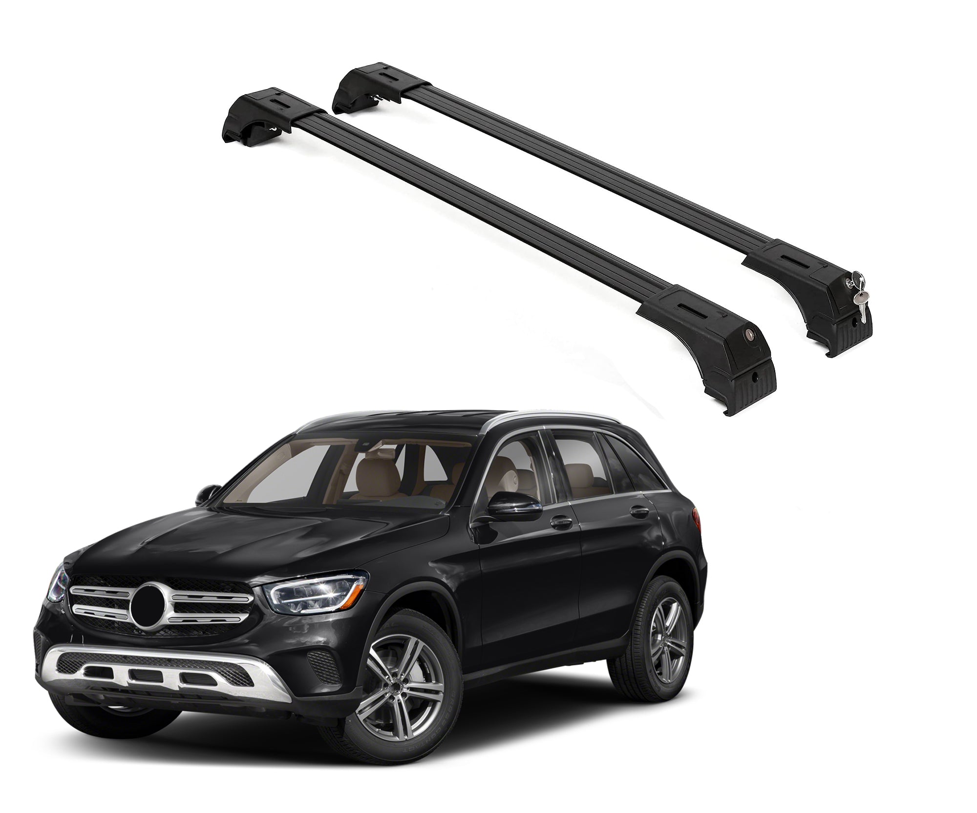 ERKUL Roof Rack Cross Bars for Mercedes Benz GLC Class 2016-2022  - Black