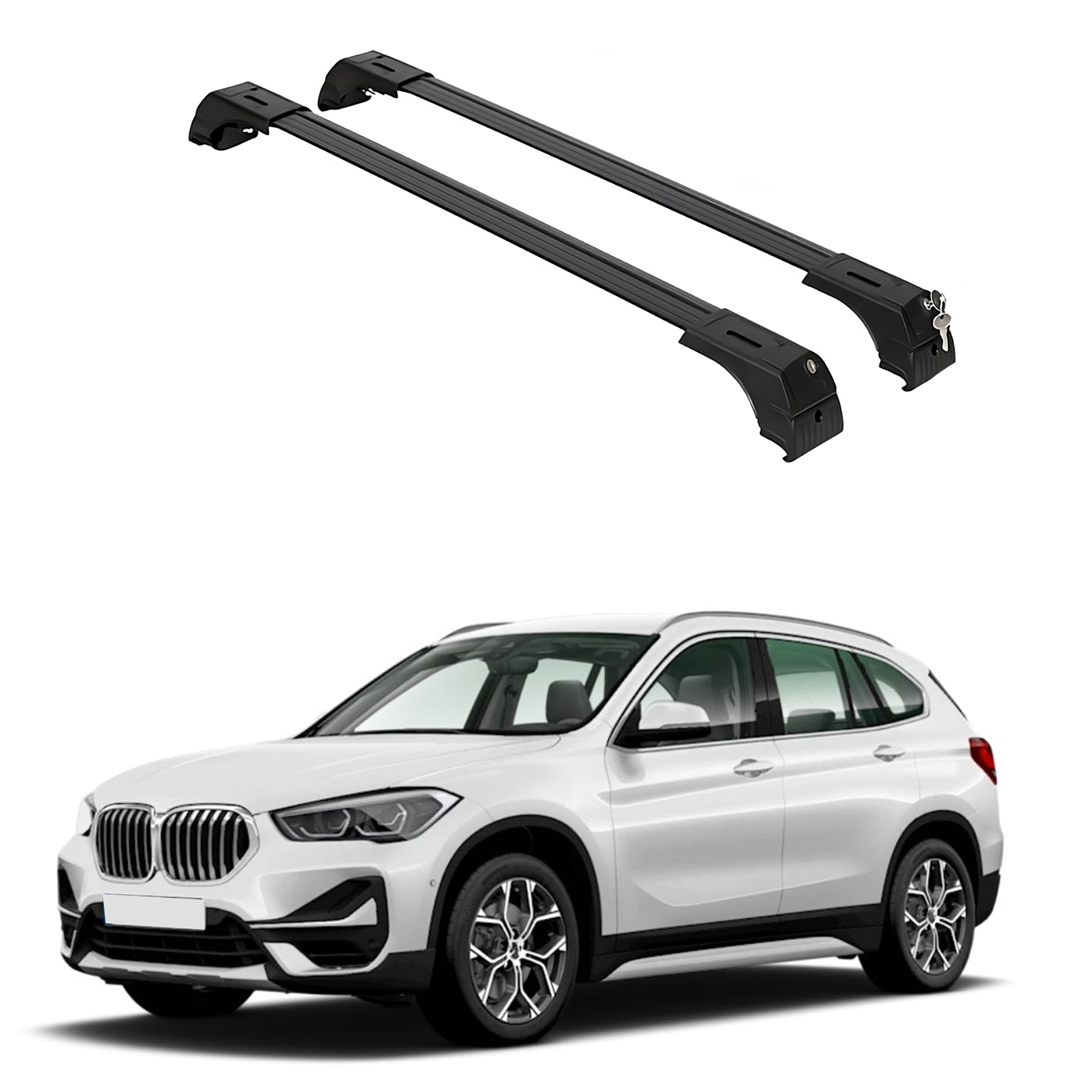 Erkul Roof Rack Cross Bars Fits BMW X1 2023-2025 Fits Flush Rails Black