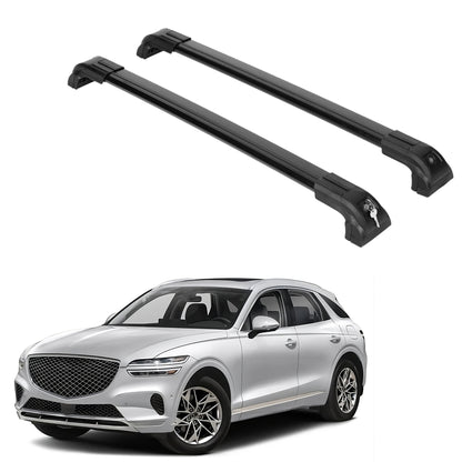 Heavy Duty 220 lbs Roof Rack Crossbars Fits Genesis GV70 2022-2025 With Metal Mounts Black
