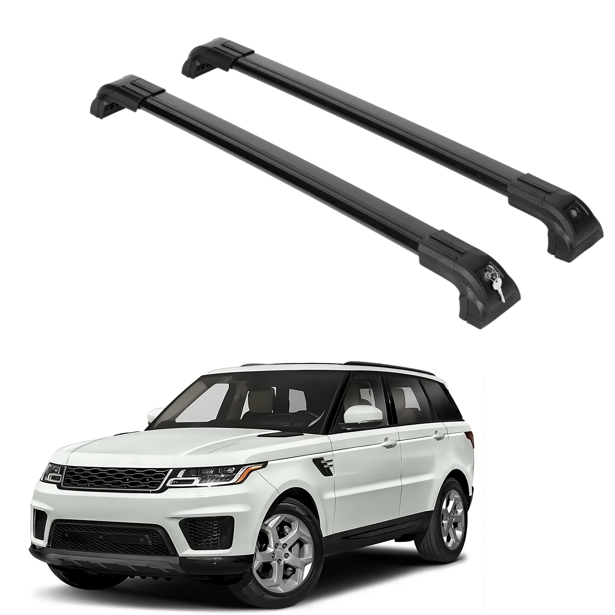 Heavy Duty Roof Rack Crossbars Fit Range Rover Sport 14-22 for Flush Rails Black