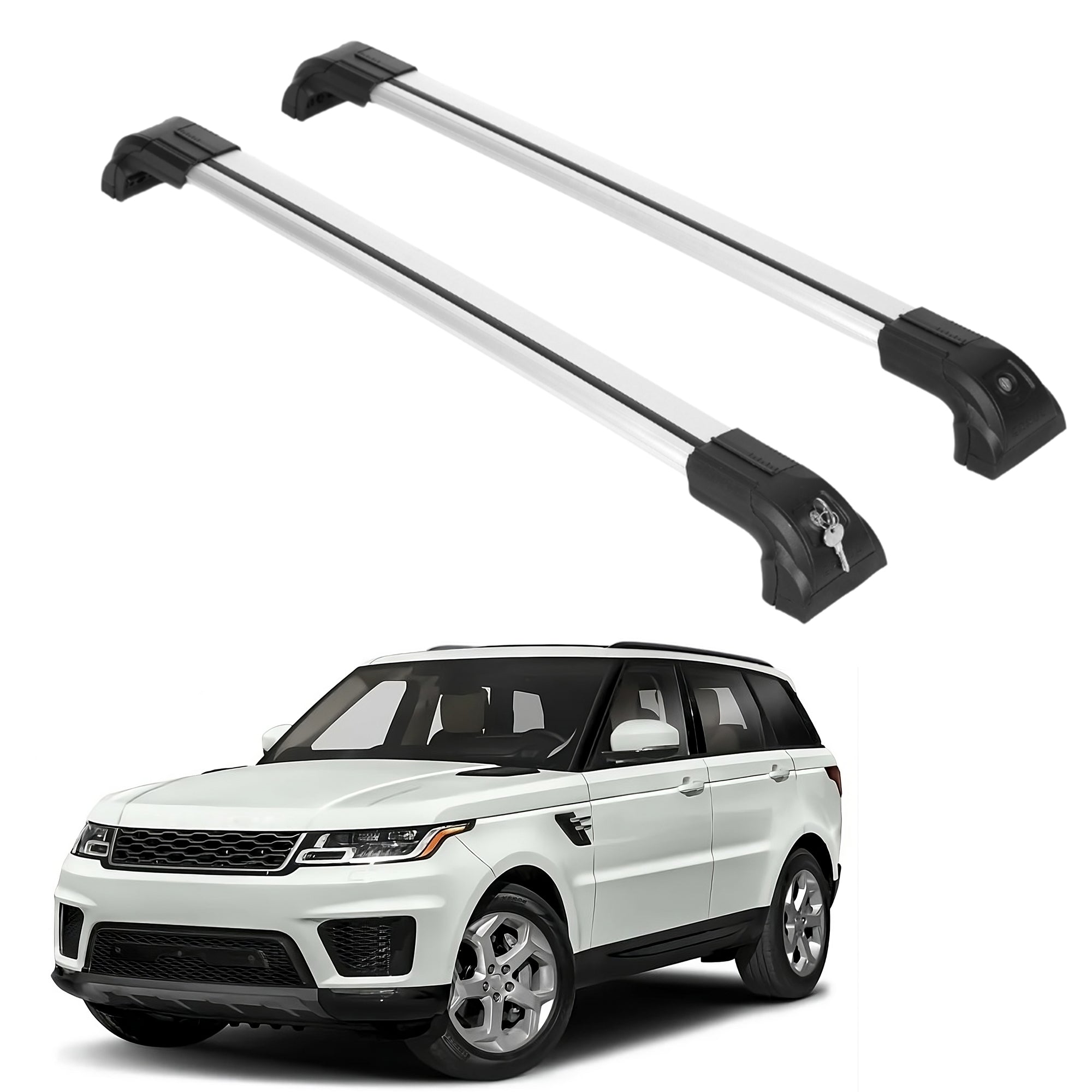 ERKUL Heavy Duty 220lbs Roof Rack Cross Bars for Range Rover Sport 2014-2022 | Silver