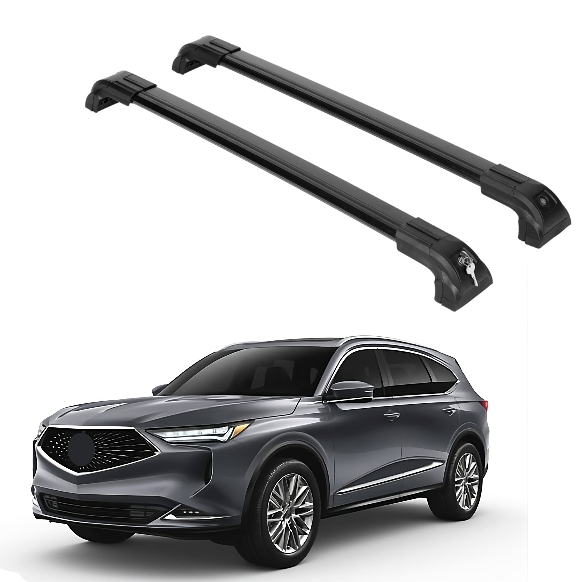Heavy Duty 220 lbs Roof Rack Crossbars Fits Acura MDX 2022-2025 With Metal Mounts Black