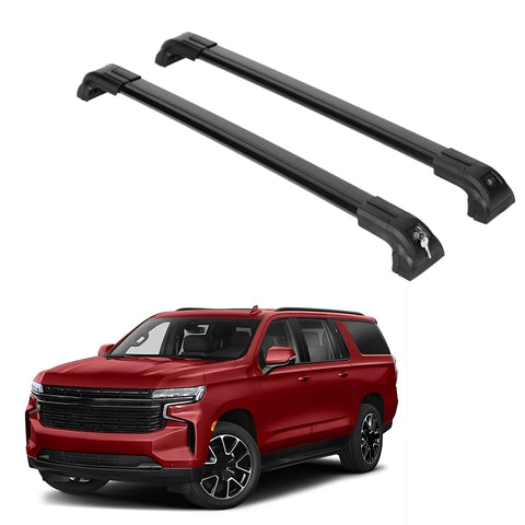 ERKUL Roof Rack Cross Bars Compatible with Chevrolet Chevy Suburban 2021-2024 | Anti-Theft Lock Aluminum Crossbars for Rooftop Cargo Carrier Luggage Kayak Canoe Bike | Black