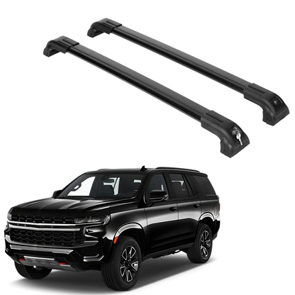 Heavy Duty Roof Rack Crossbar Fit Chevrolet Tahoe 2021-25 for Flush Rails Black