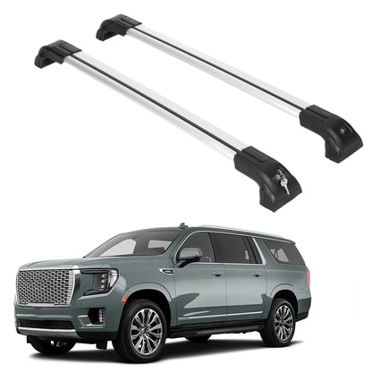 Erkul Strong Roof Rack Crossbars Fits GMC Yukon XL 2021-2025 Metal Mounts Silver