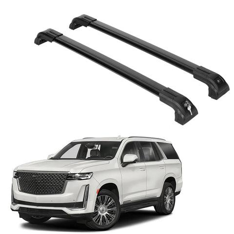ERKUL Heavy Duty 220lbs Roof Rack Cross Bars for Cadillac Escalade Escalade ESV 2021-2024 | Solid Metal Mounts | Anti-Theft Lock Aluminum Crossbars for Rooftop Cargo Carrier Luggage Kayak | Black