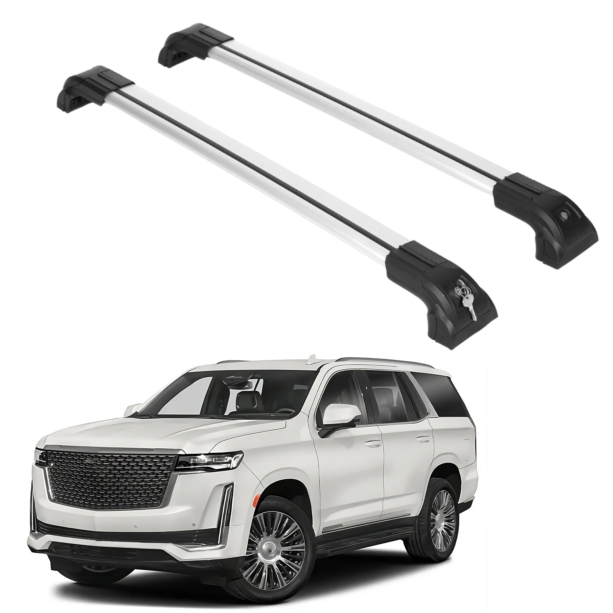 Heavy Duty Roof Rack Crossbar Fit Cadillac Escalade 2021-2025 Silver