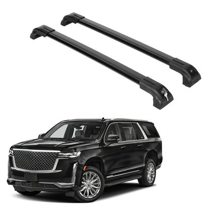 Erkul Roofrack Crossbars Fit Cadillac Escalade ESV 2021-2025 Metal Mounts Black