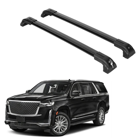 Erkul Roofrack Crossbars Fit Cadillac Escalade ESV 2021-2024 Metal Mounts Black