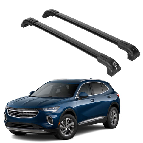 ERKUL Heavy Duty 220lbs Roof Rack Cross Bars for Buick Envision 2021-2024 | Solid Metal Mounts | Anti-Theft Lock Aluminum Crossbars for Rooftop Cargo Carrier Luggage Kayak | Black