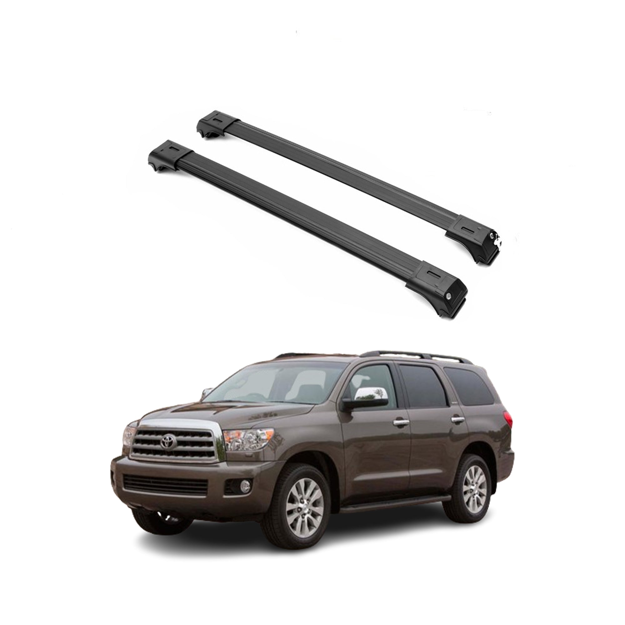 ERKUL Roof Rack Cross Bars for Toyota Sequoia 2008-2022 Luggage Kayak Canoe Bike | Black