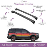 ERKUL Roof Rack Crossbars Fits Ford Bronco Sport 2021-2024 Aluminum Lockable Black