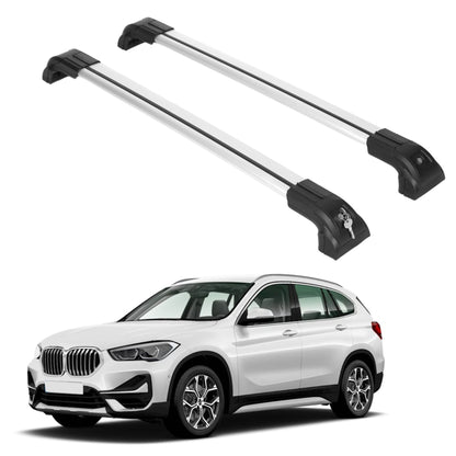 Heavy Duty 220 lbs Roof Rack Crossbars Fits BMW X1 2023-2025 With Metal Mounts Silver