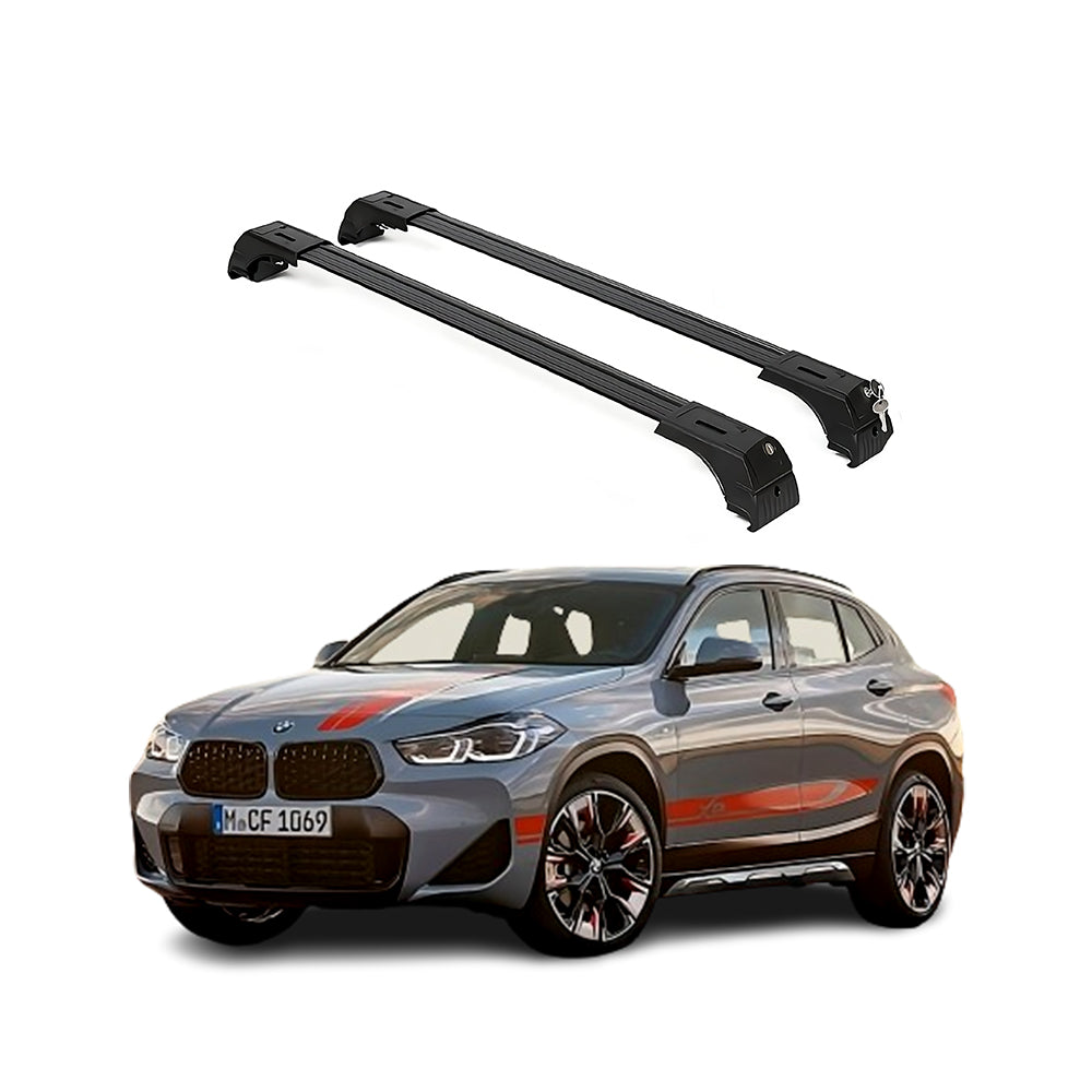 Erkul Roof Rack Cross Bars Fits BMW X2 2018-2023 Fits Flush Rails Black