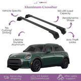 Erkul Roof Rack Cross Bars Fits Mini Hardtop 2014-2025 Fits Flush Rails Black