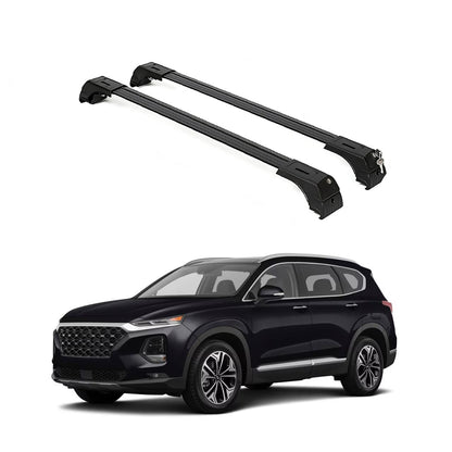 Erkul Roof Rack Cross Bars for Hyundai Santa Fe 2019-2023 Luggage Kayak Canoe Bike | Black