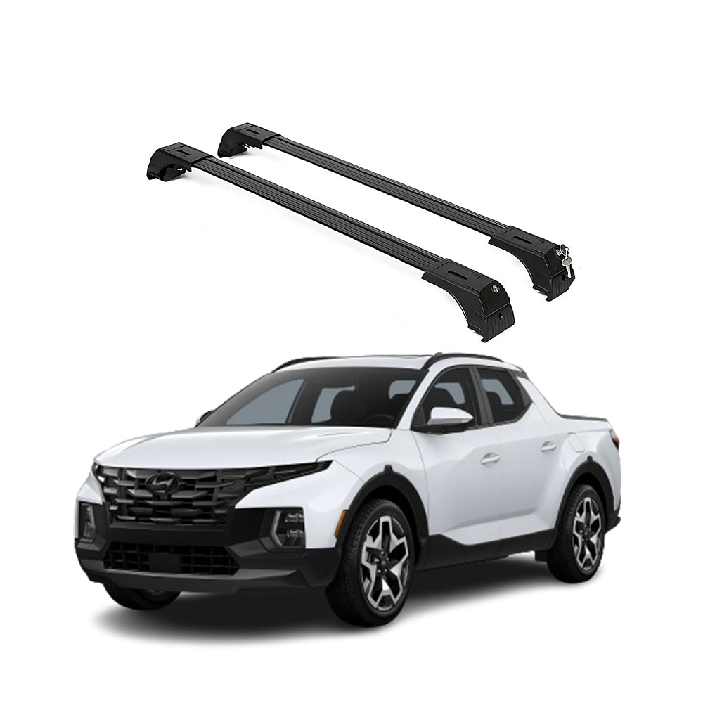 ERKUL Roof Rack Crossbars Fits Hyundai Santa Cruz 22-25 Fits Flush Rails Black