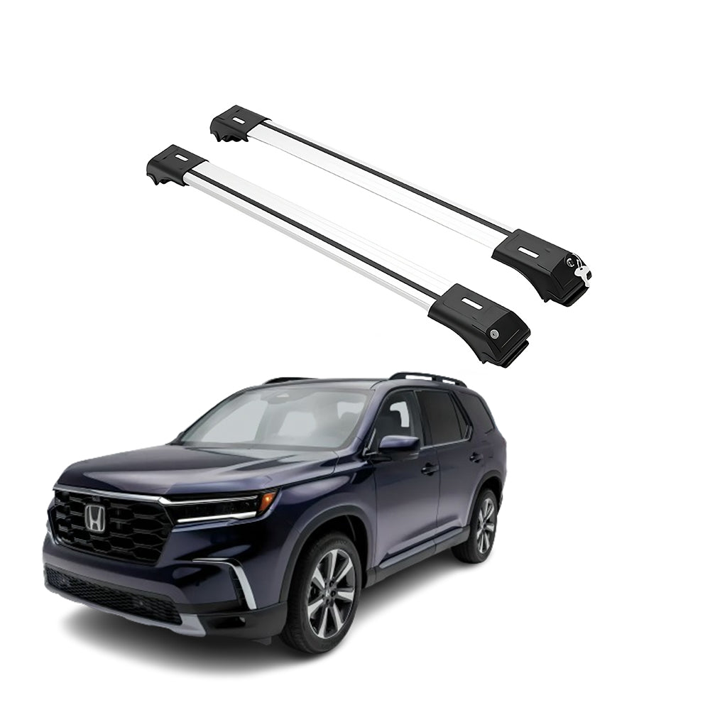 ERKUL Roof Rack Cross Bars Fits Honda Pilot 2023-2025 Fits Raised Rails Silver