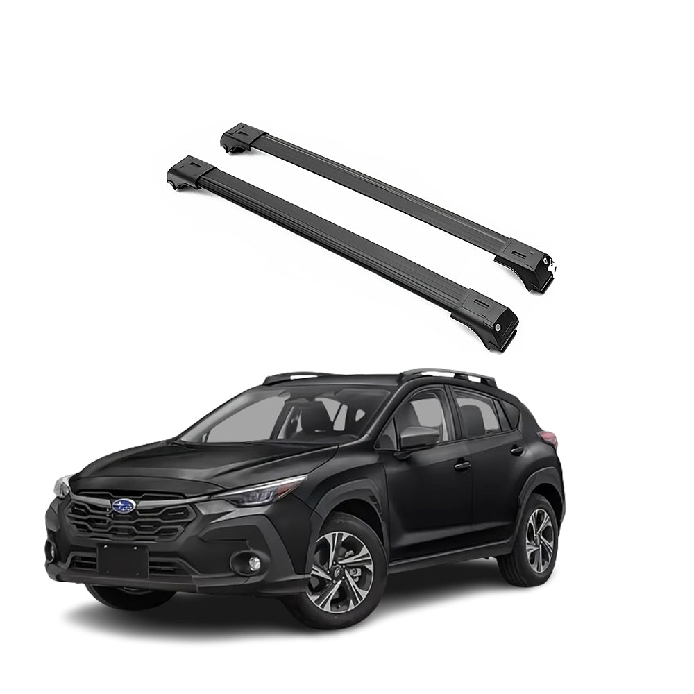 ERKUL Roof Rack Cross Bars Fits Subaru Crosstrek 2024-25 Fits Raised Rails Black