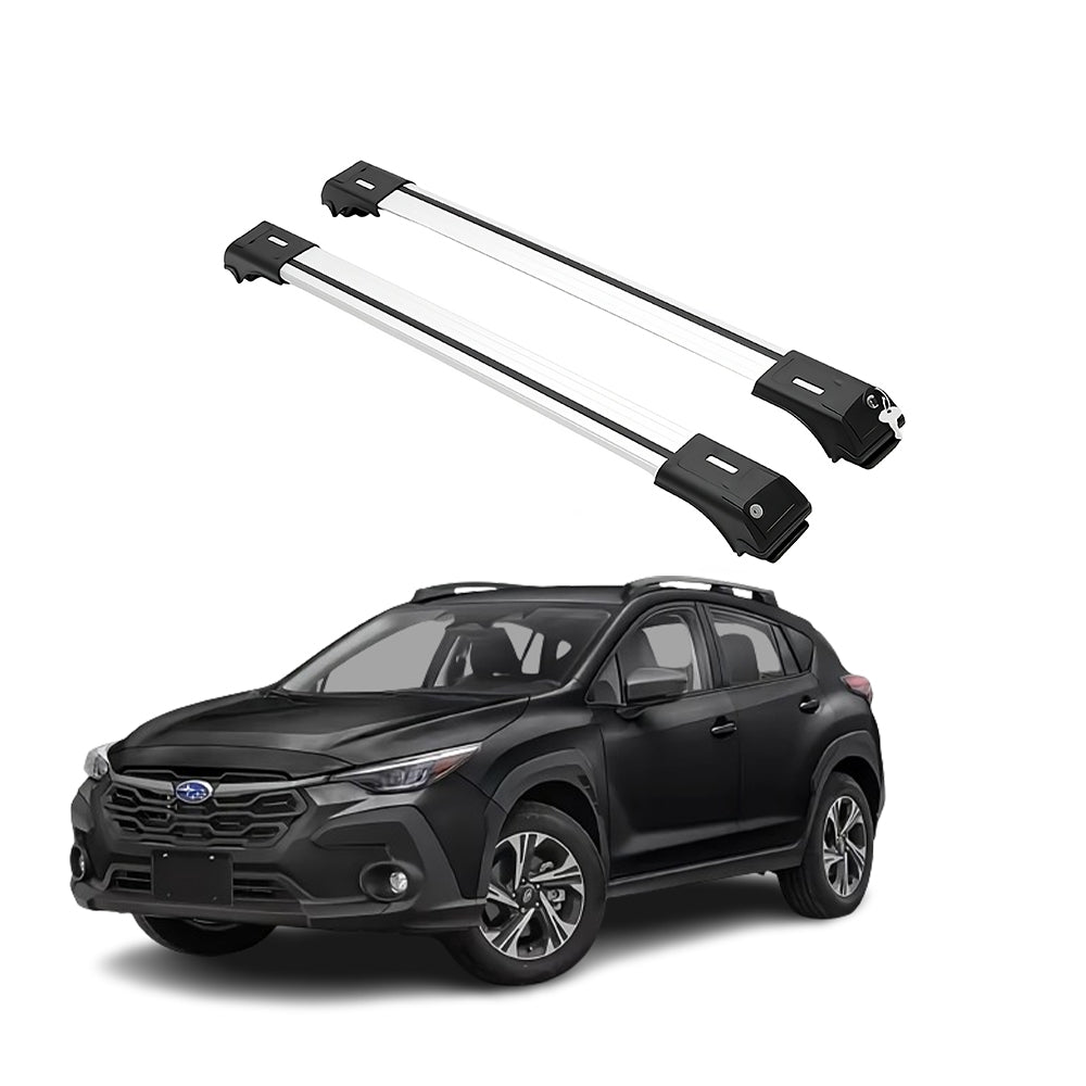 ERKUL Roof Rack Cross Bars Fit Subaru Crosstrek 2024-25 Fits Raised Rails Silver