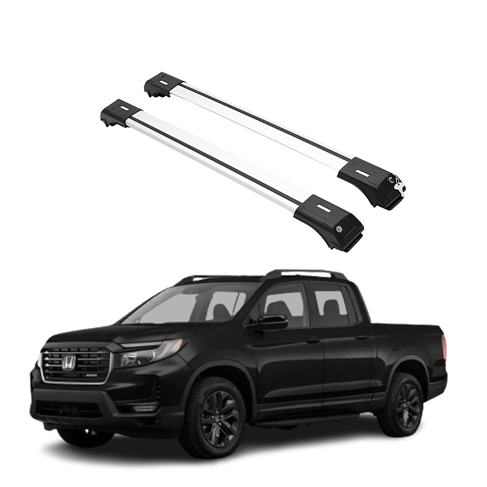 ERKUL Roof Rack Cross Bar Fit Honda Ridgeline 2017-2025 Fits Raised Rails Silver