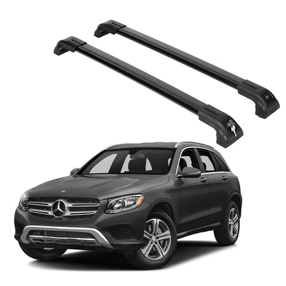 Heavy Duty 220 lbs Roof Rack Cross Bars Fits Mercedes GLC 300 2016-22 Black