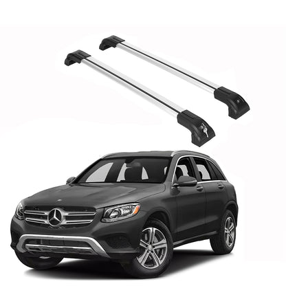 Heavy Duty 220 lbs Roof Rack Cross Bars Fits Mercedes GLC 300 2016-22 Silver