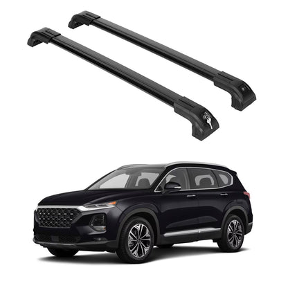Heavy Duty 220 lbs Roof Rack Cross Bars Fits Hyundai Santa Fe 2018-23 Black