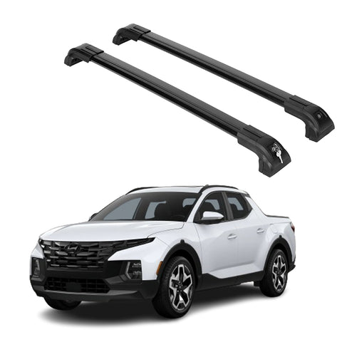 ERKUL Heavy Duty 220lbs Roof Rack Cross Bars for Hyundai Santa Cruz 2022-2024 | Solid Metal Mounts | Anti-Theft Lock Aluminum Crossbars for Rooftop Cargo Carrier Luggage Kayak | Black