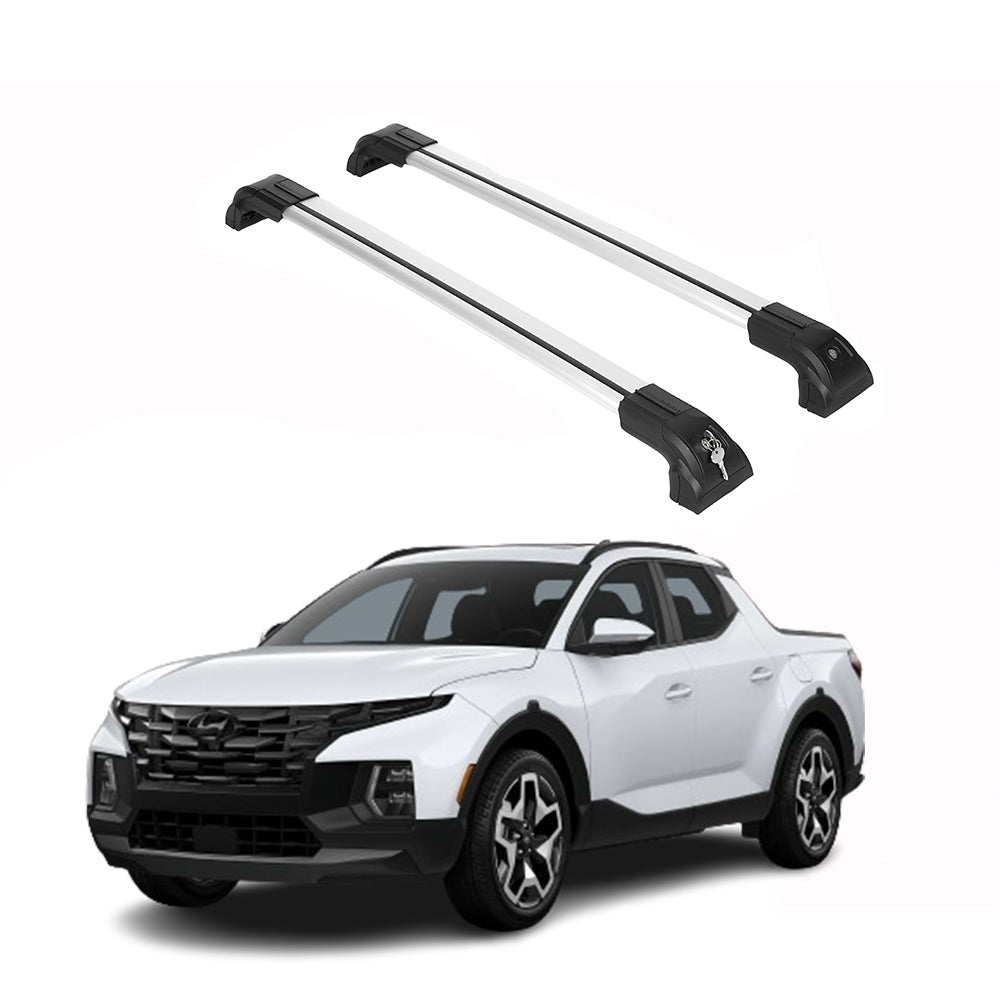 Heavy Duty Roof Rack Cross Bars Fits Hyundai Santa Cruz 2022-25 Silver