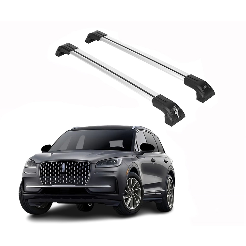Heavy Duty 220 lbs Roof Rack Cross Bars Fits Lincoln Corsair 2020-25 Silver