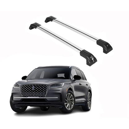Heavy Duty 220 lbs Roof Rack Cross Bars Fits Lincoln Corsair 2020-25 Silver