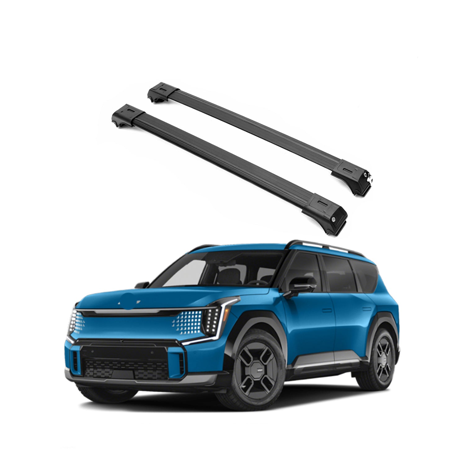 ERKUL Roof Rack Cross Bars Fits Kia EV9 2024-2025 Aluminum Lockable Black