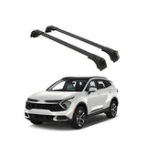 ERKUL Roof Rack Cross Bars for Kia Sportage 2023-2024 | Aluminum Crossbars with Anti Theft Lock for Rooftop | Compatible with Flush Rails - Black