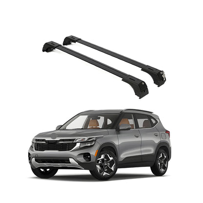 ERKUL Roof Rack Cross Bars Fits Kia Seltos 2021-2025 Aluminum Lockable Black