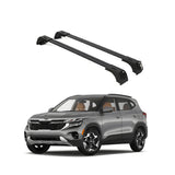 ERKUL Roof Rack Cross Bars for 2021-2024 Kia Seltos S/SX/EX | Aluminum Crossbars with Anti Theft Lock for Rooftop | Compatible with Flush Rails - Black