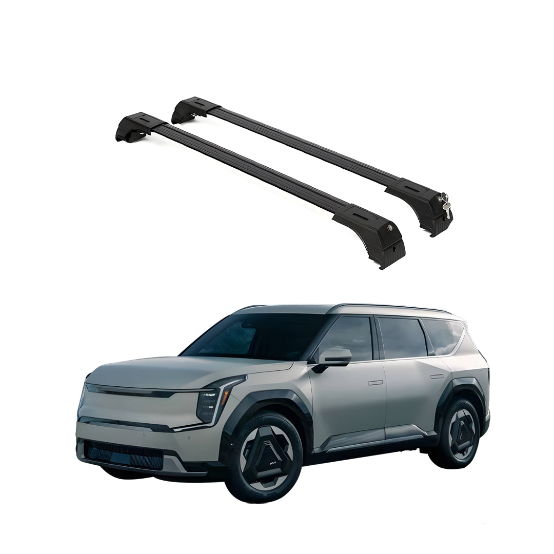 ERKUL Roof Rack Cross Bars Fits Kia EV9 2024-2025 Aluminum Lockable Black