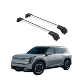 ERKUL Roof Rack Cross Bars for 2024 Kia EV9 Wind & Land | Aluminum Crossbars with Anti Theft Lock for Rooftop | Compatible with Flush Rails - Silver