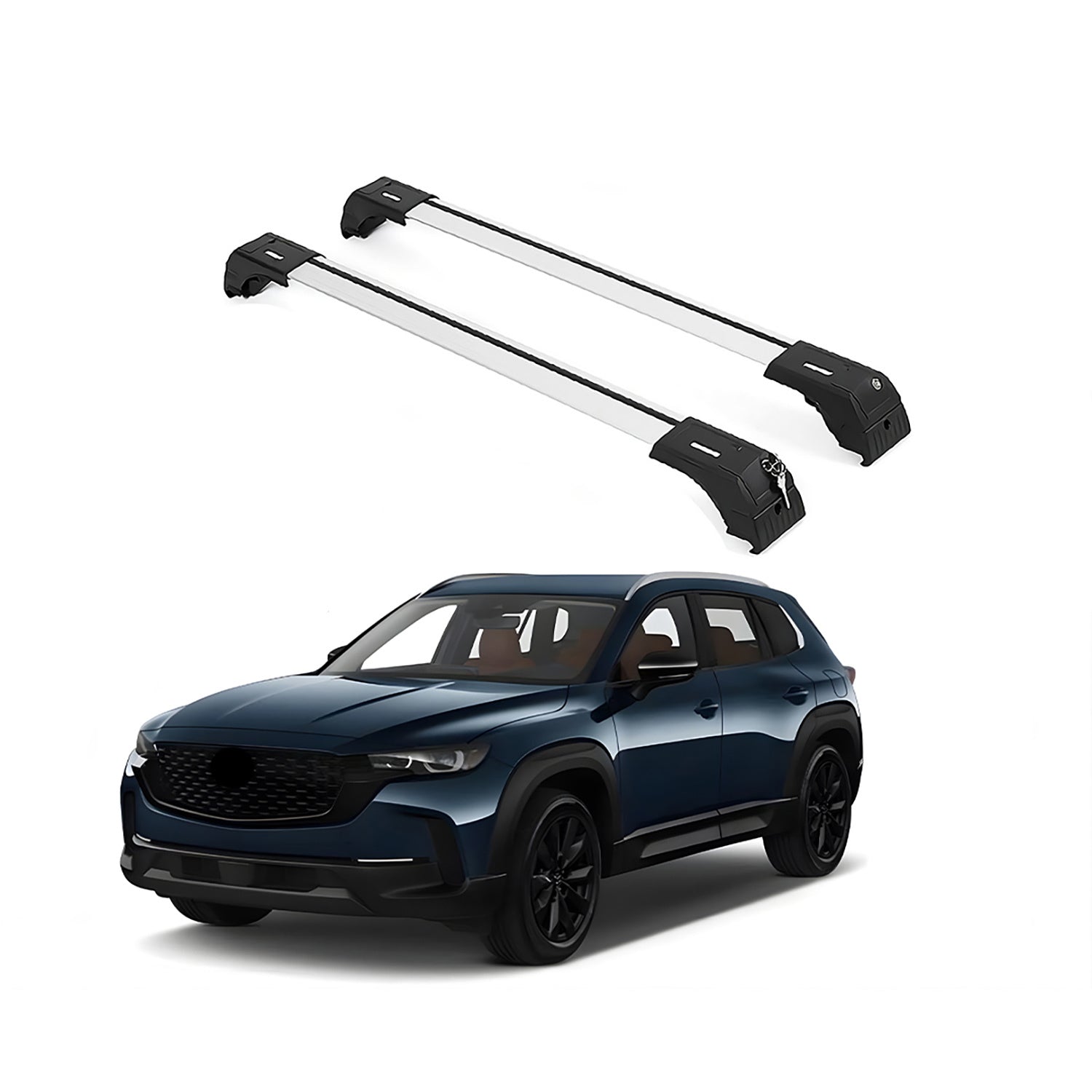 ERKUL Roof Rack Cross Bars Fits Mazda CX-50 2023-2025 Aluminum Lockable Silver