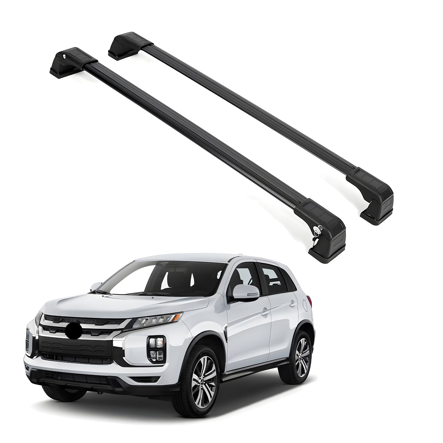 ERKUL Roof Rack Cross Bars for Mitsubishi Outlander Sport 2023-2024 For Fixed Points Roofs - Black