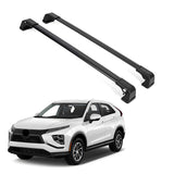 ERKUL Roof Rack Cross Bars for Mitsubishi Eclipse Cross 2018-2024 | Aluminum Crossbars with Anti Theft Lock for Rooftop | Compatible with Fixed Points Roofs - Black