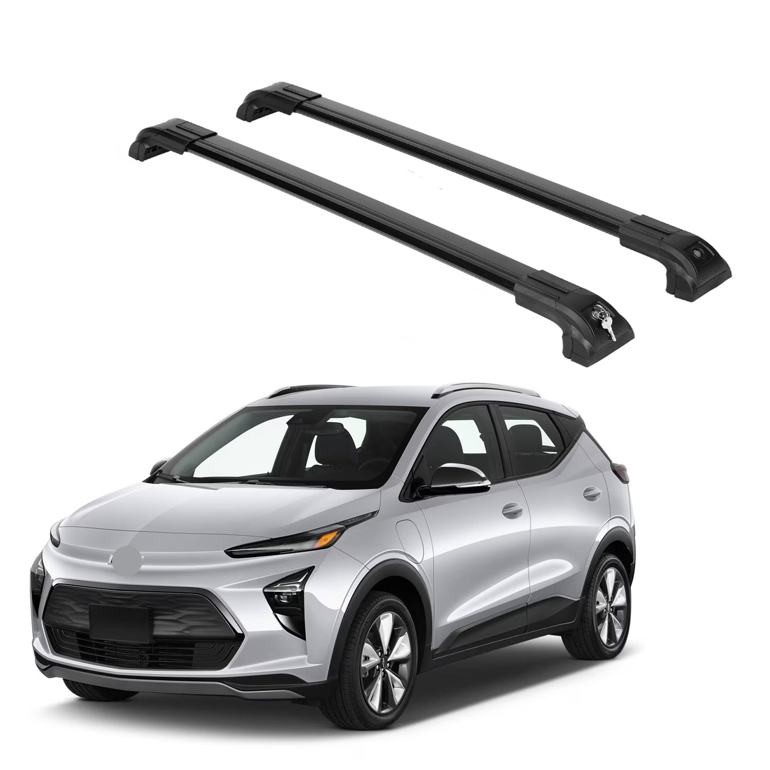 Heavy Duty Roofrack Crossbar Fit Chevy Bolt EUV 2022-2023 for Flush Rails Black