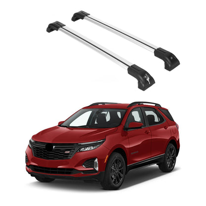 Heavy Duty 220 lbs Roof Rack Crossbar Fit Chevy Equinox 2018-2024 for Raised Rails Silver