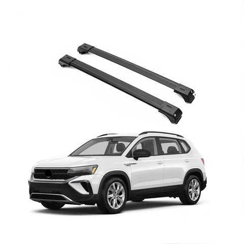 ERKUL Roof Rack Cross Bars for VW Volkswagen 2022-2024 | Aluminum Crossbars with Anti-Theft Lock for Rooftop | Compatible with Raised Rails - Black