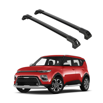 ERKUL Heavy Duty 220lb Roof Rack Cross Bars for Kia Soul X-Line 2014-2019  For Flush Rails - Black