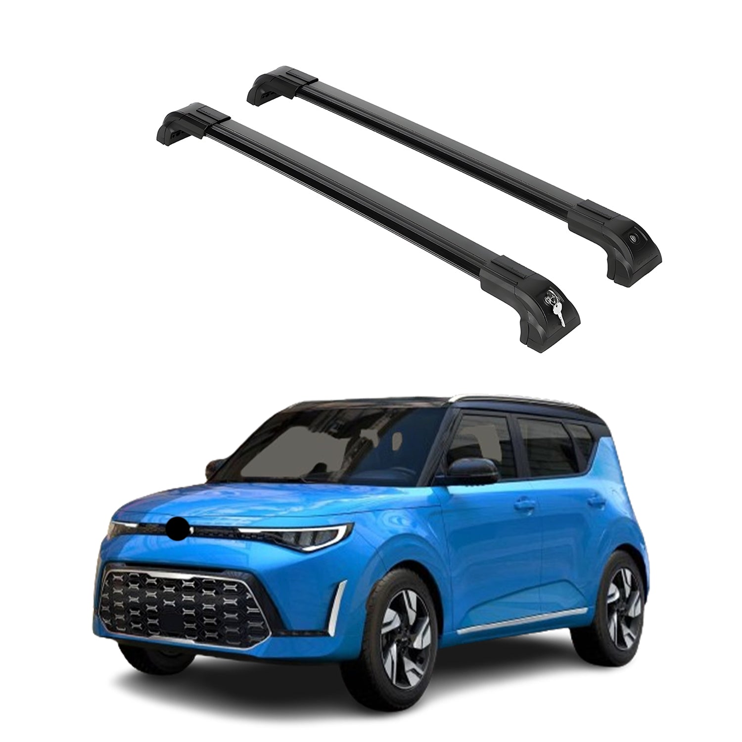 Heavy Duty Roof Rack Crossbars Fits Kia Soul 2020-2025 for Flush Rails Black